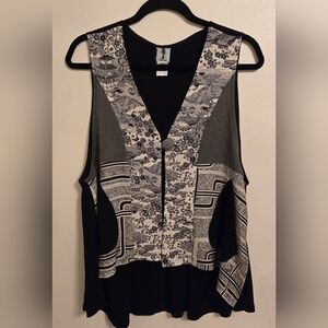 Yasuko Vintage Japanese Kimono Silk/Linen Vest  Art To Wear Sz S/M